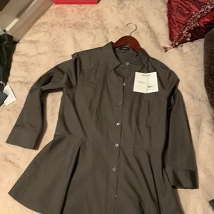 PRICE DROP Theory NWT Pearce Peplum button down top
